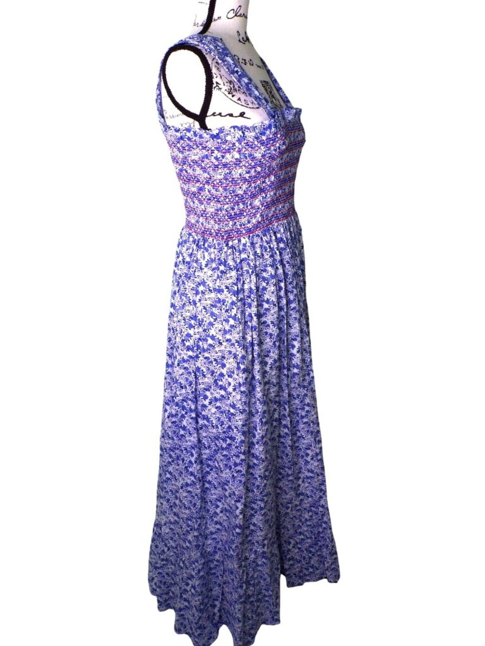 🆕 Mille Garden Smocked Floral Midi Dress Cotton Medium 6-8 - Picture 9 of 12